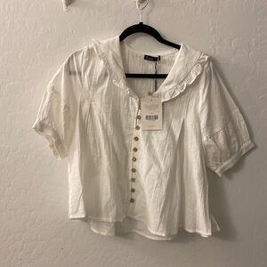 Bohme white ruffle blouse